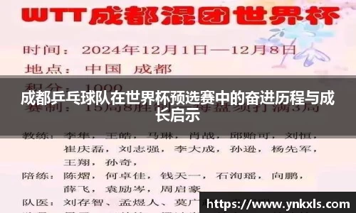 成都乒乓球队在世界杯预选赛中的奋进历程与成长启示